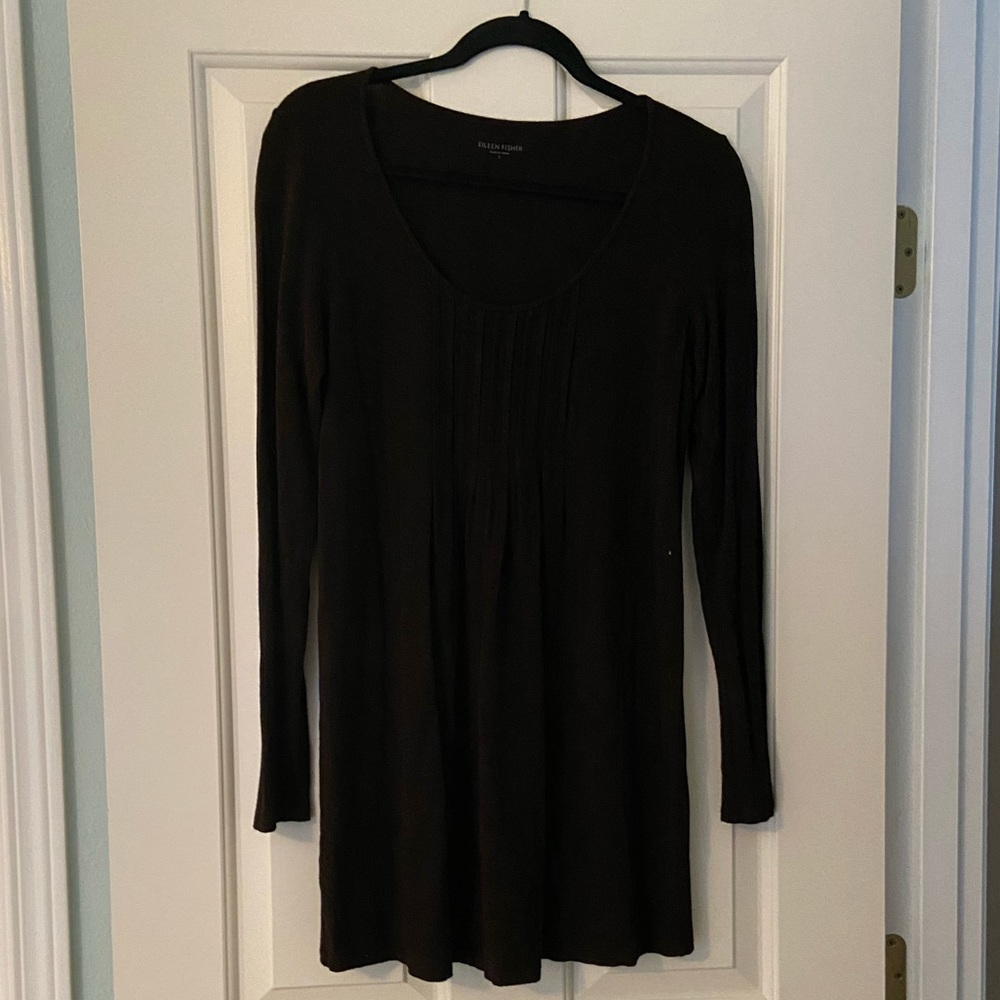 Brown size S Eileen Fisher dress length shirt